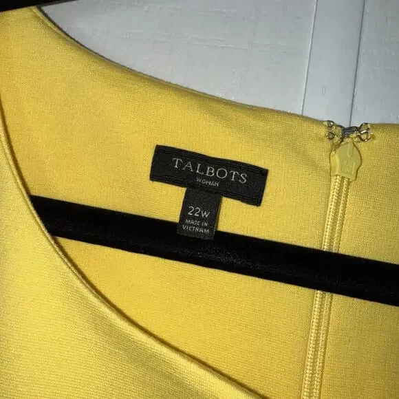 Talbots Women’s Yellow Shift Dress Size 22W - Picture 4 of 5